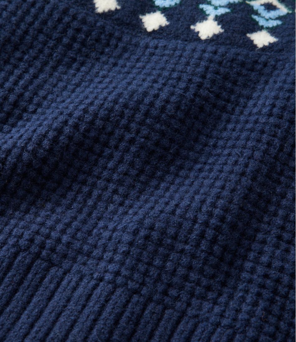 L.L.Bean US | Women's SuperSoft Waffle Sweater, Turtleneck Fair Isle