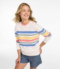 L.L.Bean Outlet | Women's Cotton/Cashmere Sweater, Crewneck Stripe