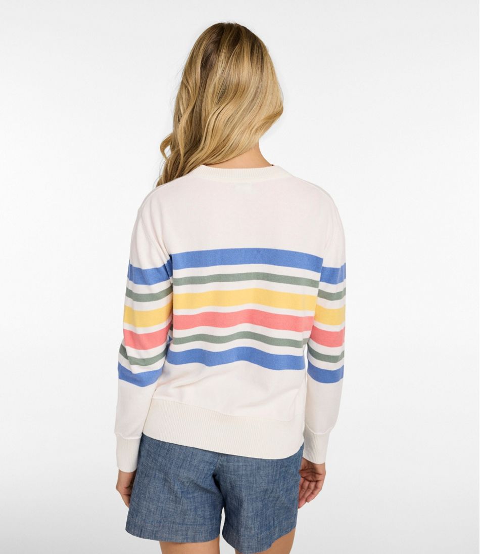 L.L.Bean Outlet | Women's Cotton/Cashmere Sweater, Crewneck Stripe