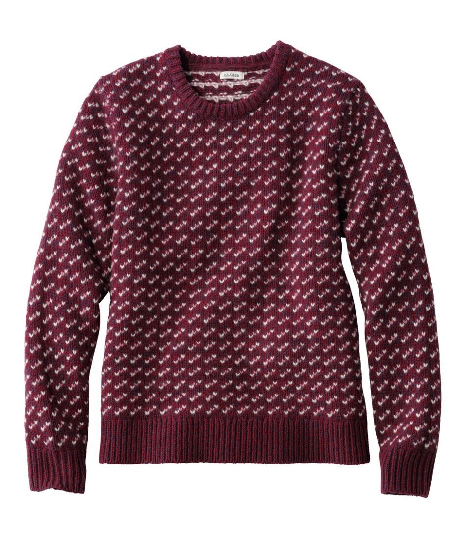 L.L.Bean Sale | Women's Bean's Classic Ragg Wool Sweater, Crewneck Bird's-Eye