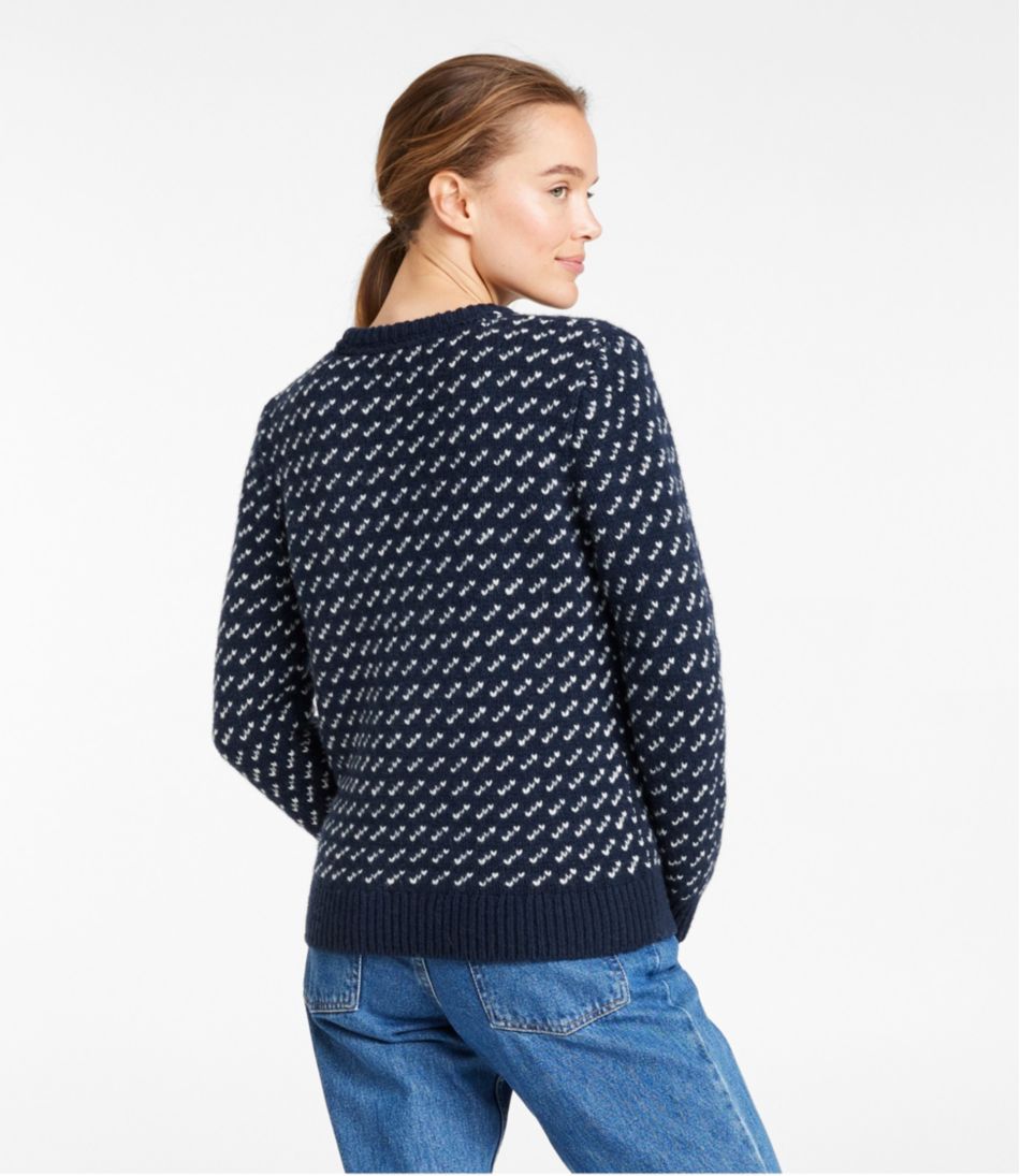 L.L.Bean Sale | Women's Bean's Classic Ragg Wool Sweater, Crewneck Bird's-Eye