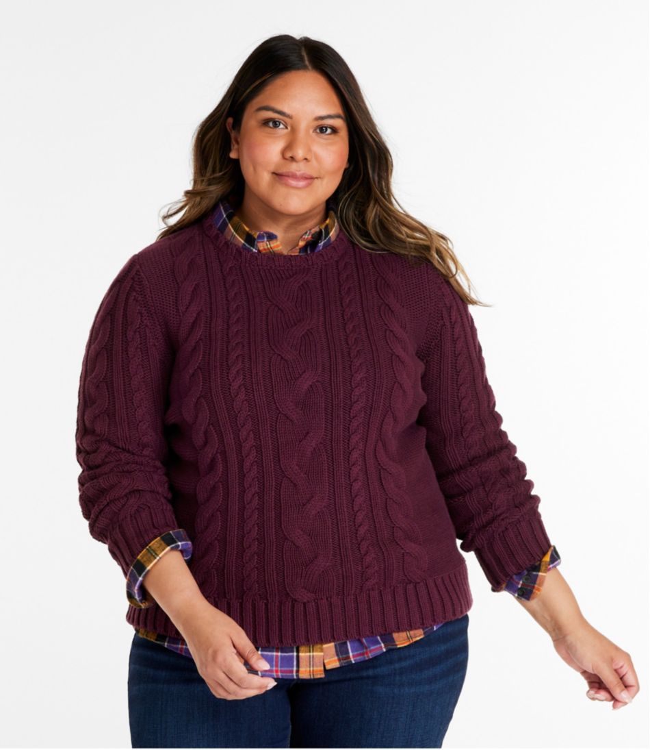 L.L.Bean On Sale | Women's Double L® Cable Sweater, Crewneck