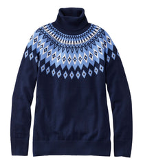 L.L.Bean | Women's Cotton/Cashmere Sweater, Turtleneck Fair Isle