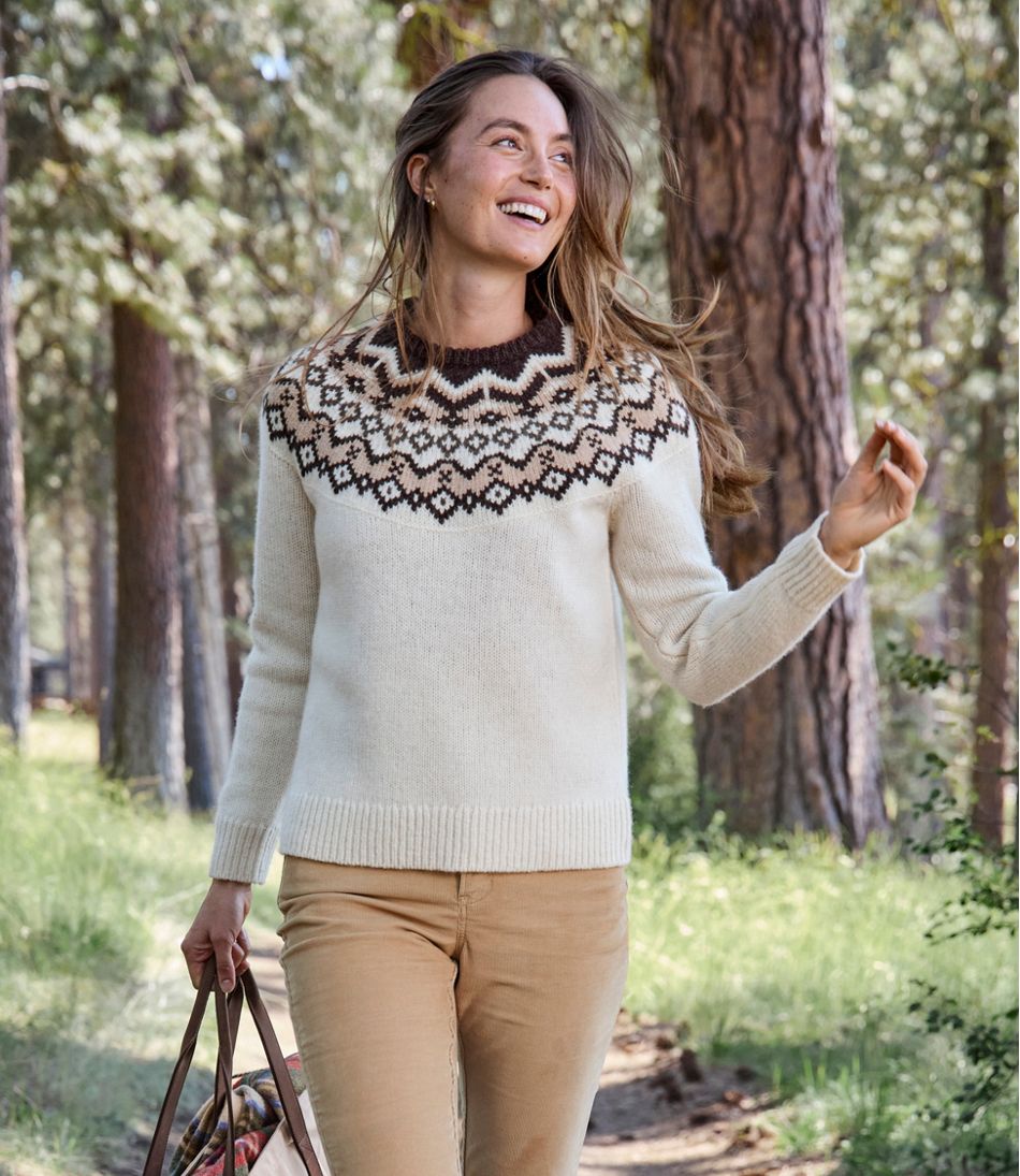 L.L.Bean Online | Women's Bean's Classic Ragg Wool Sweater, Crewneck Fair Isle