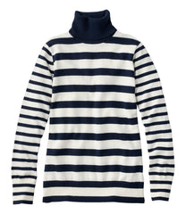 L.L.Bean Discount | Women's Cotton/Cashmere Sweater, Turtleneck Stripe