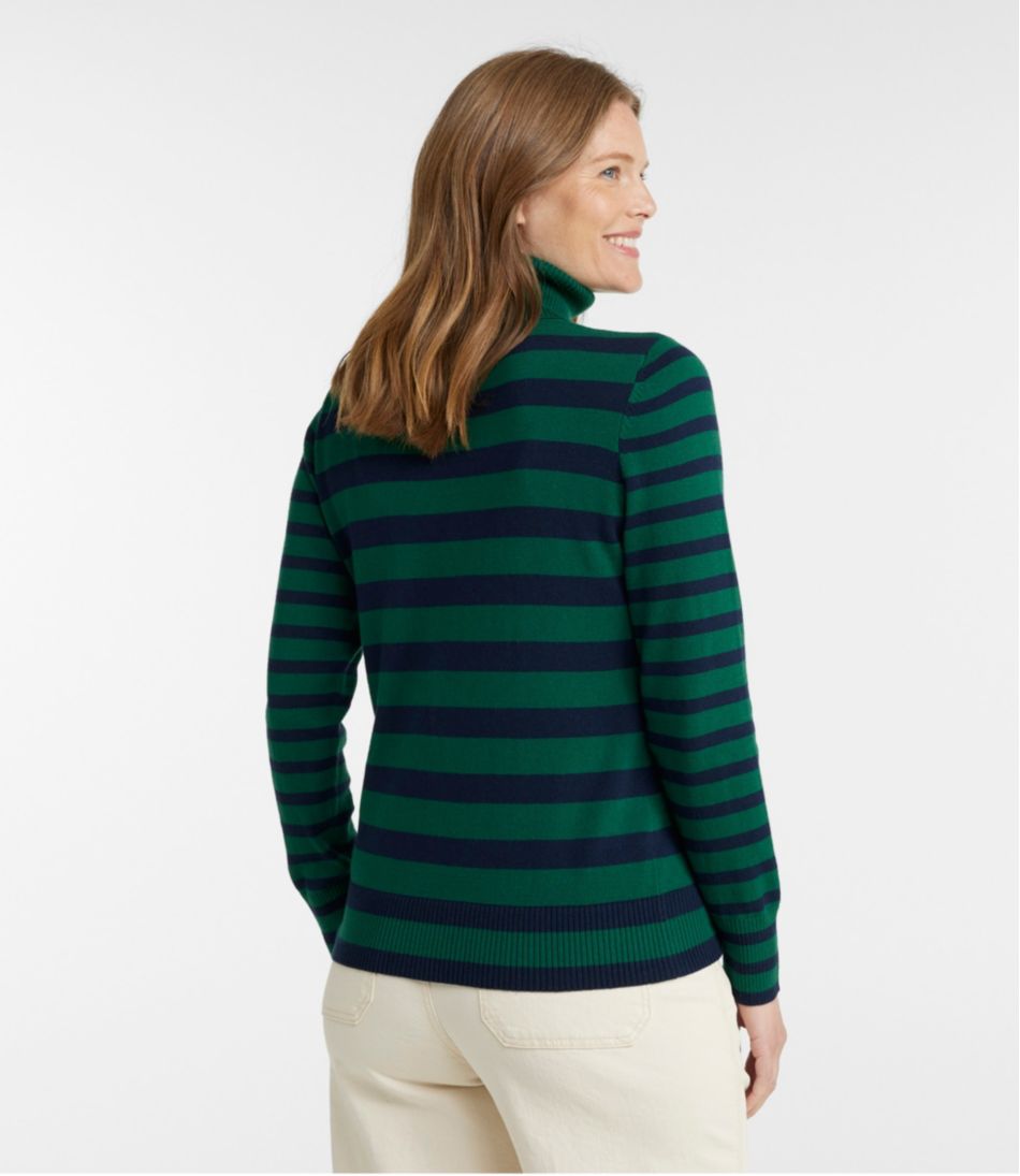L.L.Bean Discount | Women's Cotton/Cashmere Sweater, Turtleneck Stripe