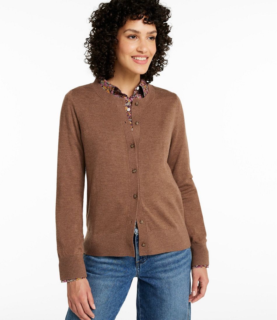 L.L.Bean New | Women's Essential Merino Wool Sweater, Cardigan