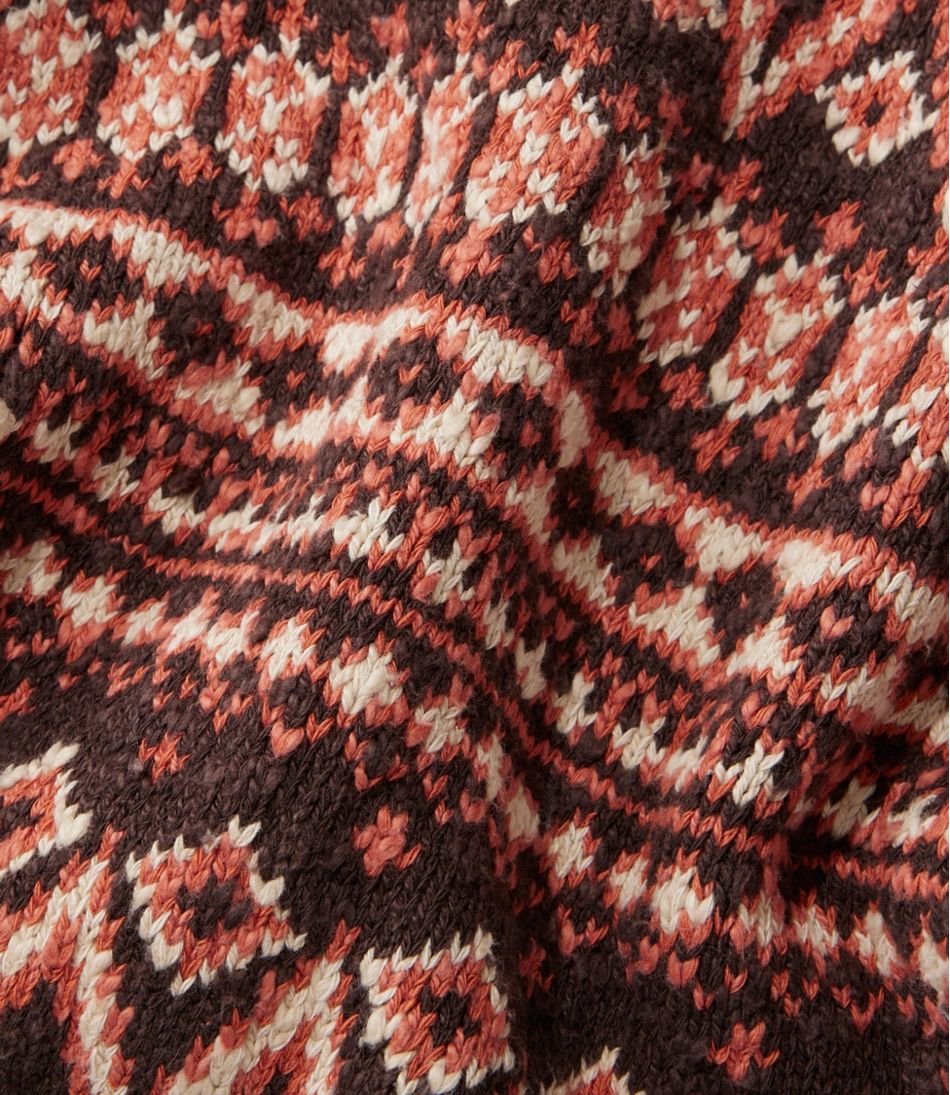 L.L.Bean Sale | Women's Cotton Ragg Sweater, Open Cardigan Fair Isle