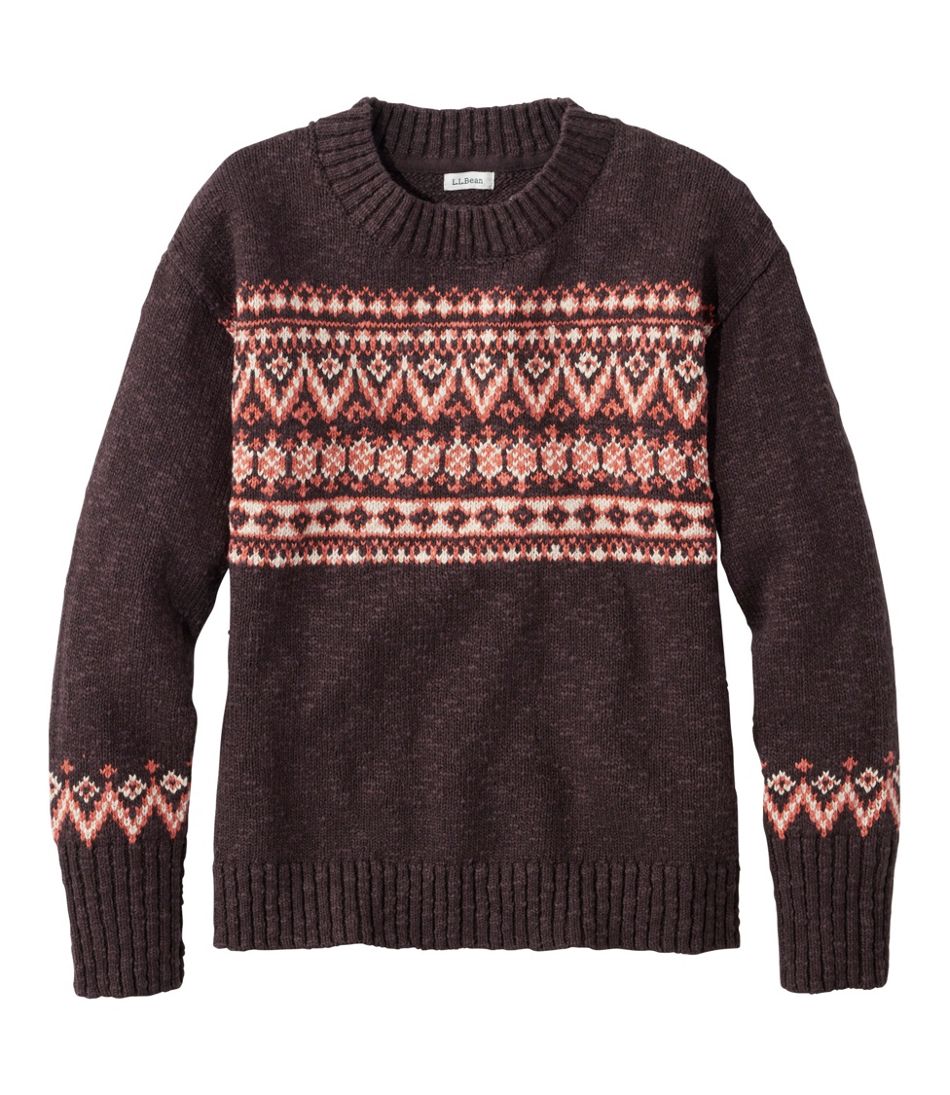 L.L.Bean On Sale | Women's Cotton Ragg Sweater, Crewneck Fair Isle