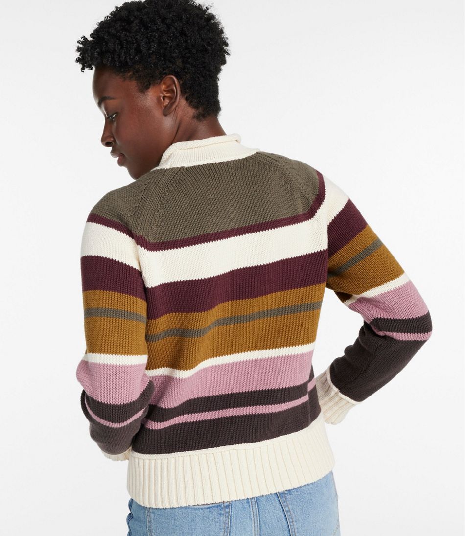 L.L.Bean Discount | Women's Signature Original Cotton Sweater, Rollneck Stripe