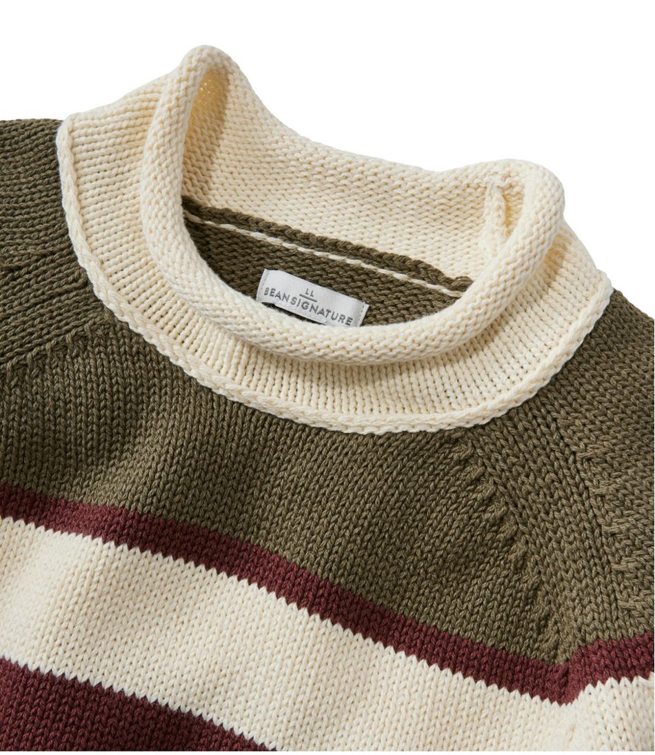 L.L.Bean Discount | Women's Signature Original Cotton Sweater, Rollneck Stripe