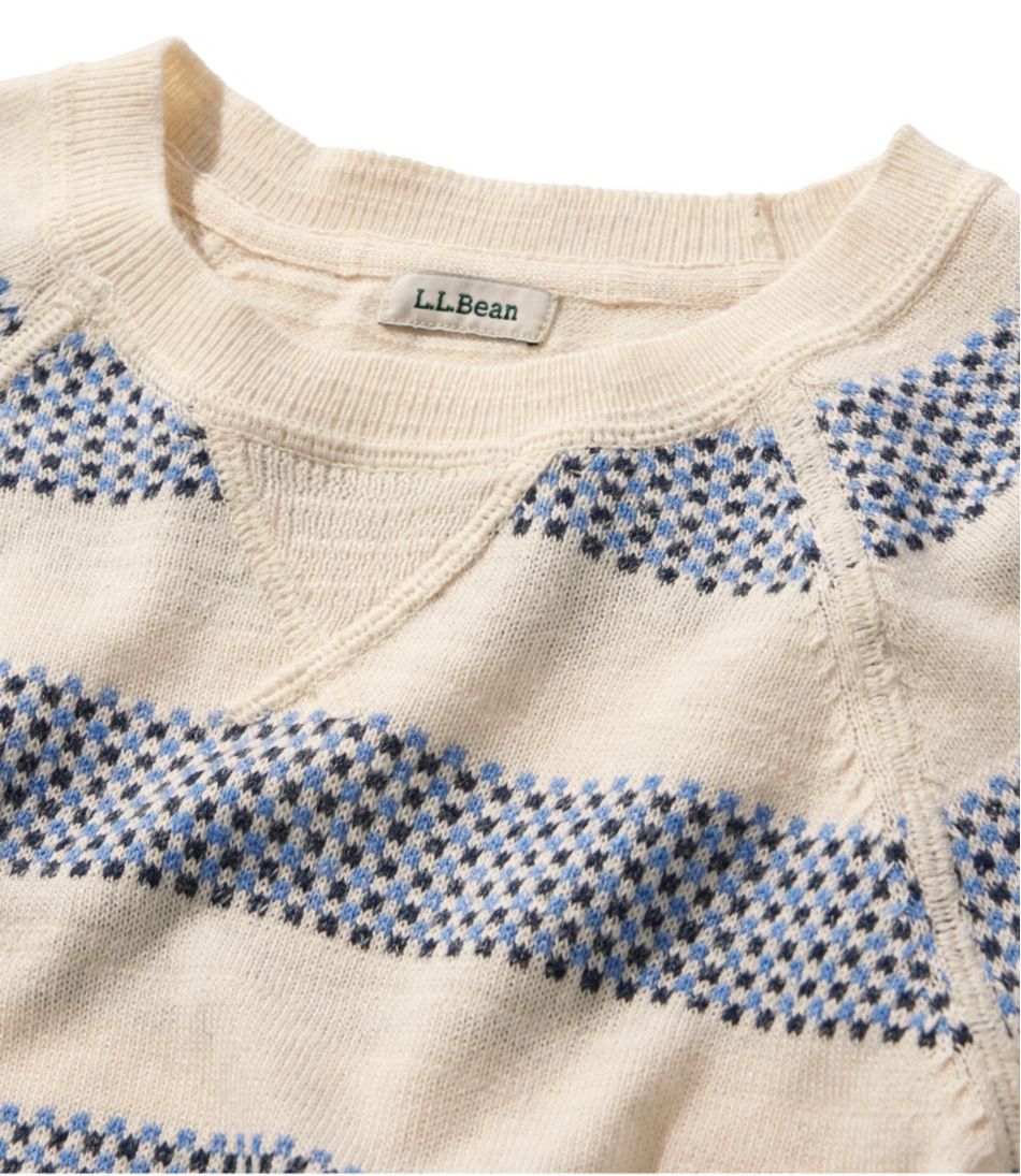 L.L.Bean Outlet | Women's Organic Cotton Slub Sweater, Crewneck Stripe