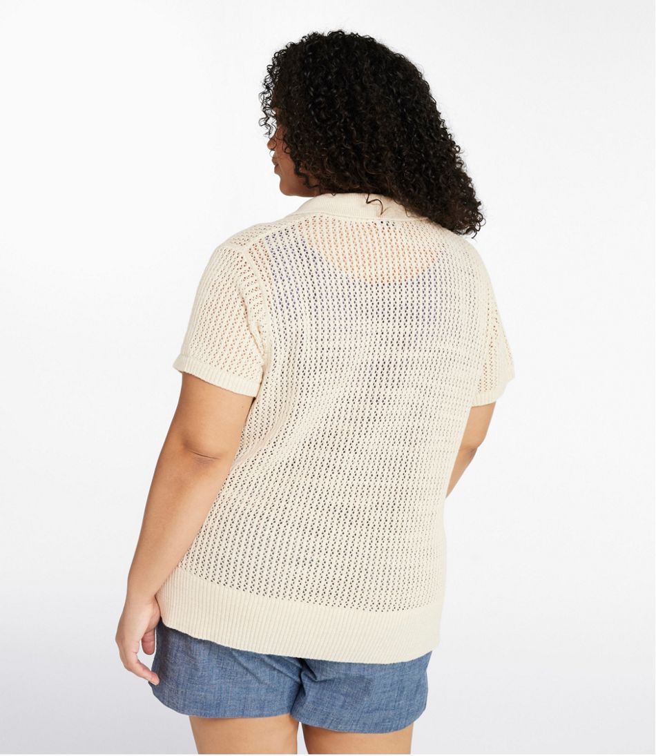 L.L.Bean Sale | Women's Organic Cotton Slub Pointelle Sweater, Polo