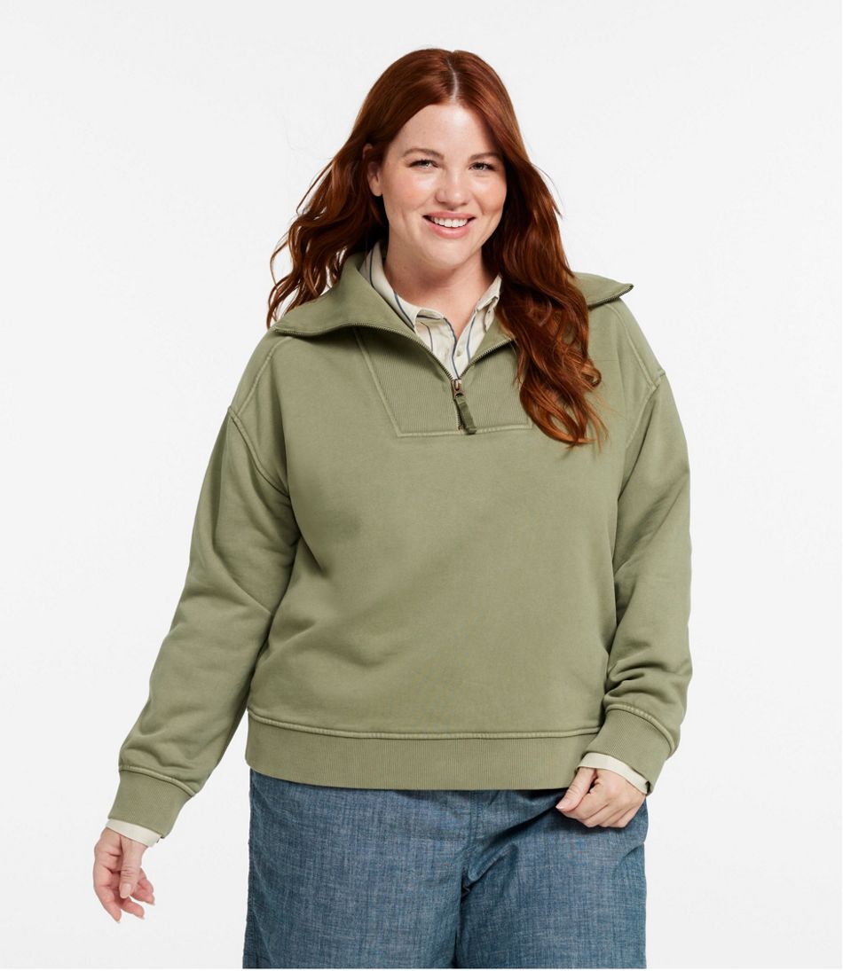 L.L.Bean Discount | Women's Sunwashed Sweats, Quarter-Zip