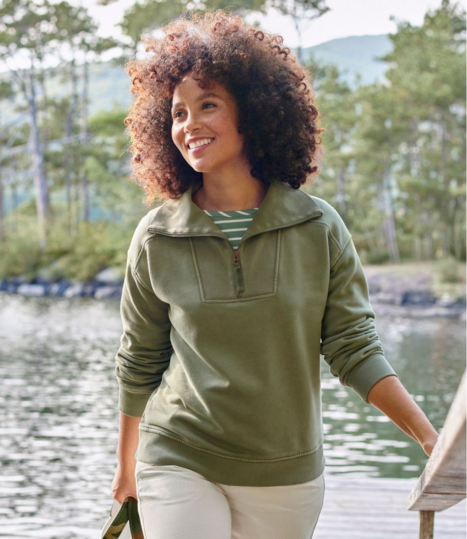 L.L.Bean Discount | Women's Sunwashed Sweats, Quarter-Zip