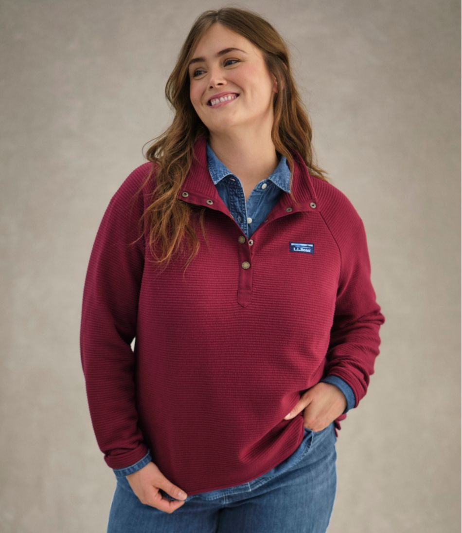 L.L.Bean US | Women's Lakewashed Double-Knit Quarter-Snap