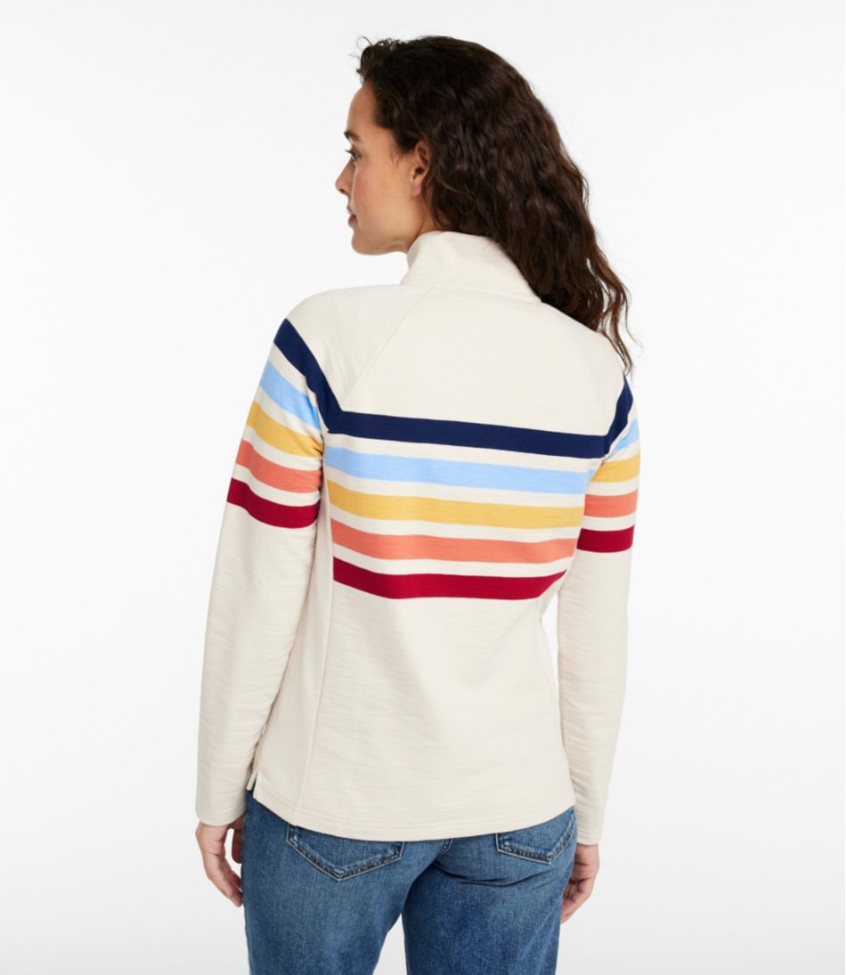 L.L.Bean On Sale | Women's Peaks Island Quarter-Zip Pullover, Stripe