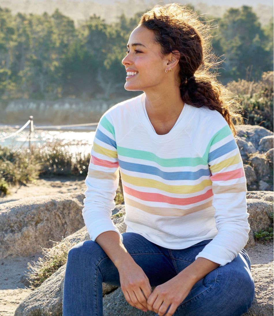 L.L.Bean Sale | Women's Peaks Island Crewneck, Stripe