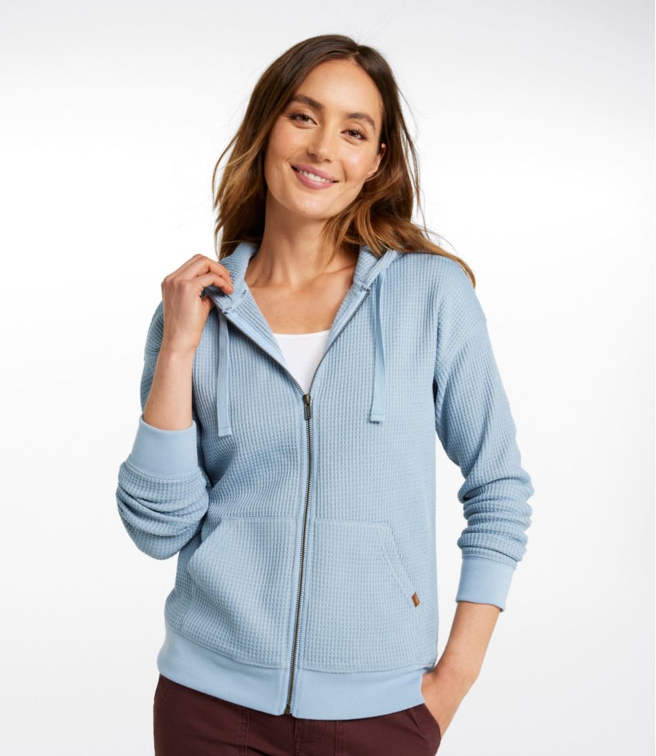 L.L.Bean On Sale | Women's Birchwood Brushed Waffle Full-Zip Hoodie