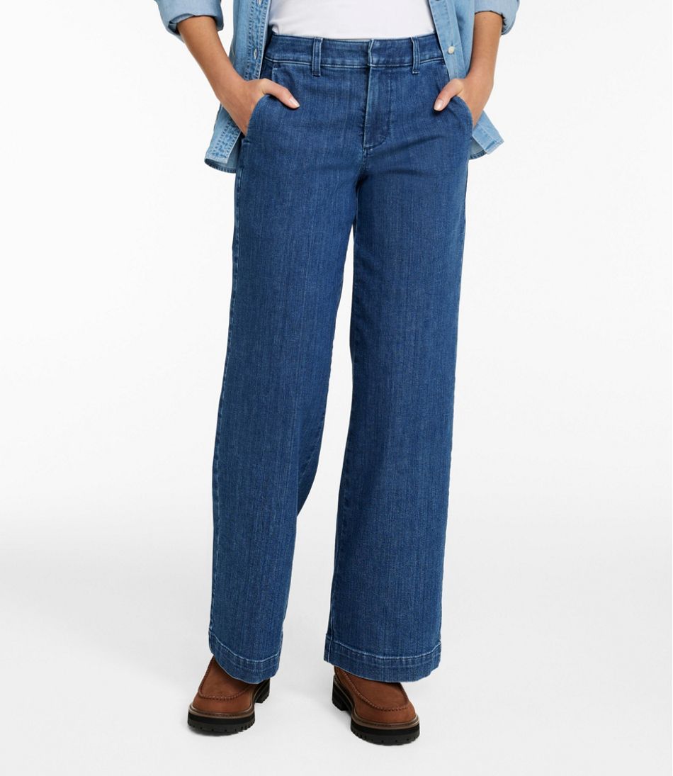 L.L.Bean On Sale | Women's True Shape Jeans, High-Rise Wide-Leg Trouser