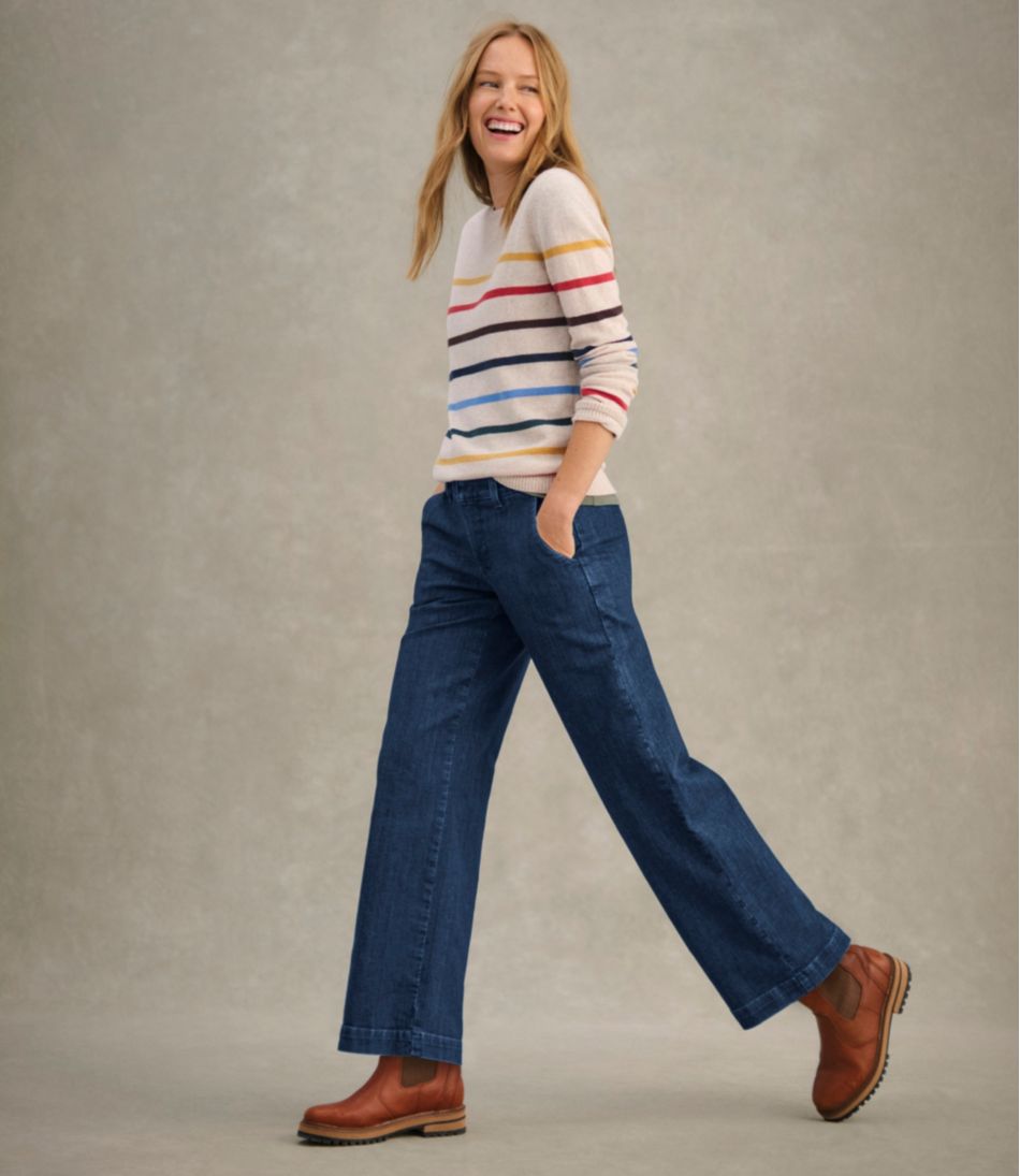 L.L.Bean On Sale | Women's True Shape Jeans, High-Rise Wide-Leg Trouser