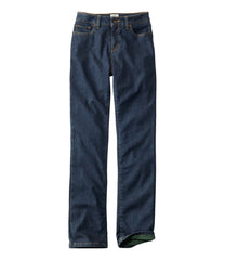 L.L.Bean Discount | Women's True Shape Jeans, High-Rise Straight-Leg Fleece-Lined