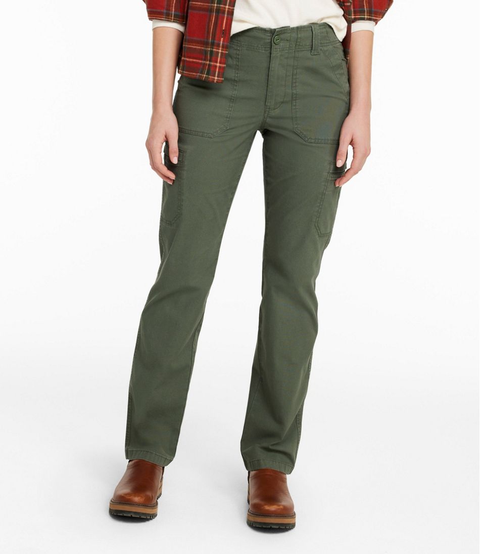 L.L.Bean New | Women's 207 Vintage Cotton Canvas Pants, Mid-Rise Straight-Leg Cargo