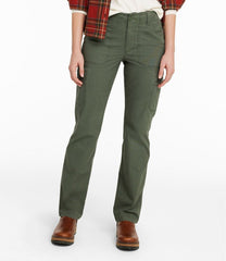 L.L.Bean New | Women's 207 Vintage Cotton Canvas Pants, Mid-Rise Straight-Leg Cargo