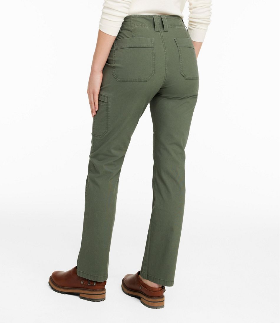 L.L.Bean New | Women's 207 Vintage Cotton Canvas Pants, Mid-Rise Straight-Leg Cargo