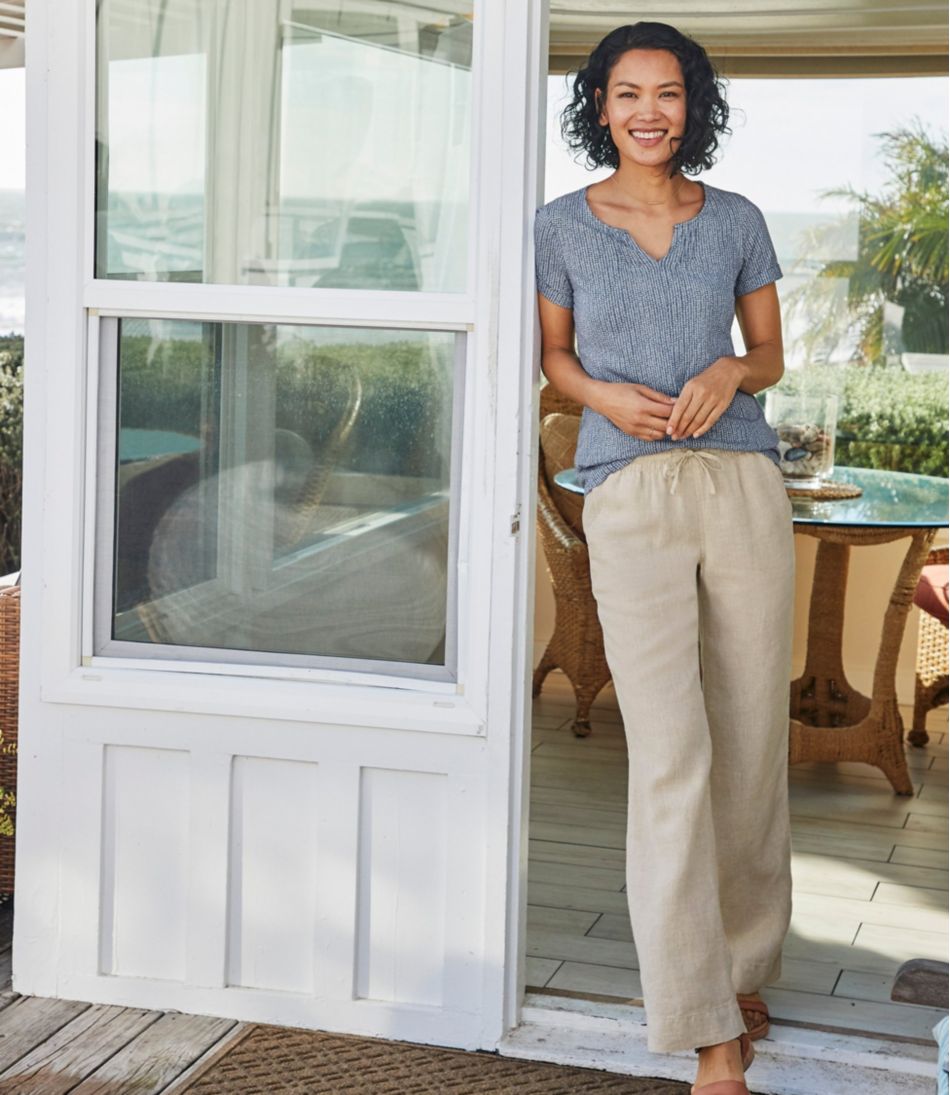 L.L.Bean Outlet | Women's Premium Washable Linen Pull-On Pants