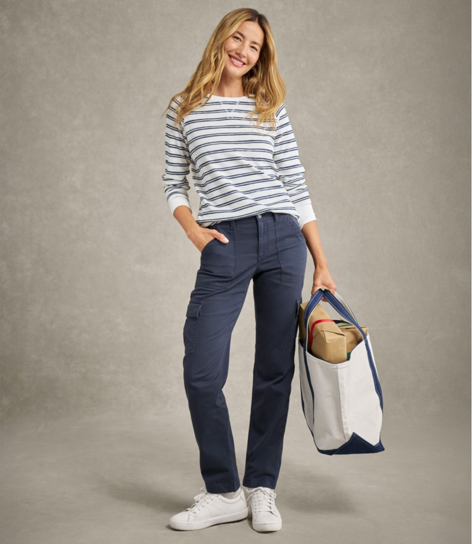 L.L.Bean US | Women's Comfort Stretch Pants, Mid-Rise Straight-Leg Cargo