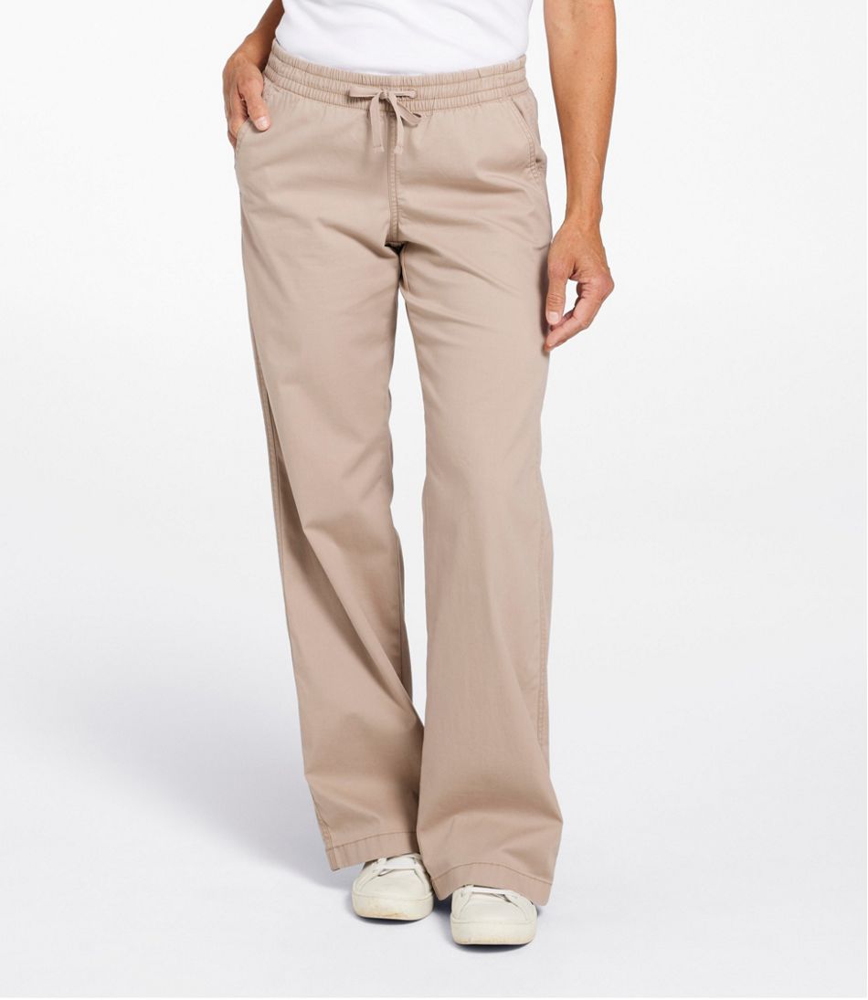 L.L.Bean New | Lakewashed Pull-on Chinos, Mid-Rise Wide-Leg