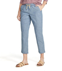 L.L.Bean Sale | Women's Lakewashed Pull-On Chinos, Mid-Rise Chambray Ankle Pants