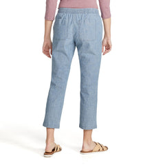 L.L.Bean Sale | Women's Lakewashed Pull-On Chinos, Mid-Rise Chambray Ankle Pants