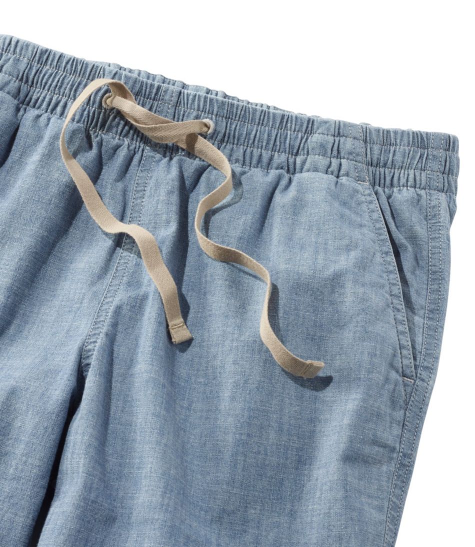 L.L.Bean Sale | Women's Lakewashed Pull-On Chinos, Mid-Rise Chambray Ankle Pants