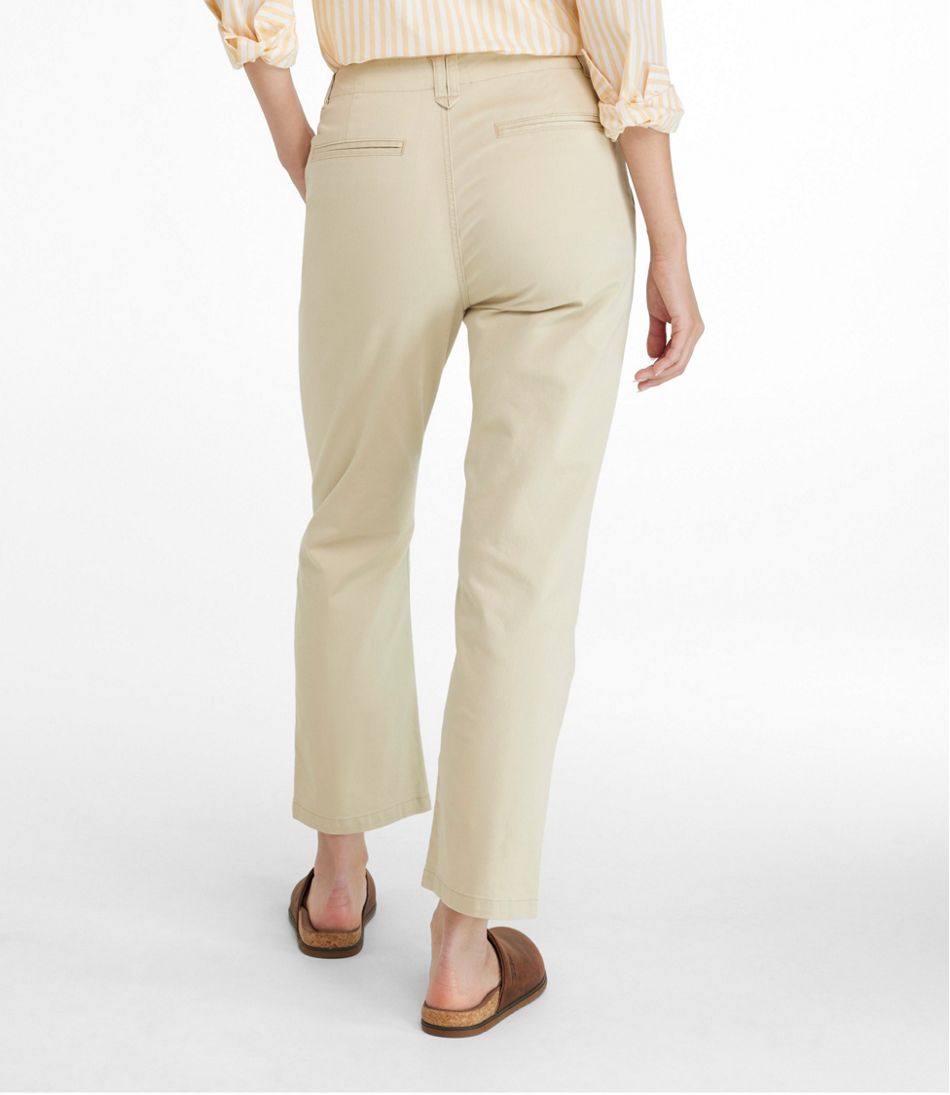 L.L.Bean New | Women's Signature Easy-Cotton Pleated Chinos, Ankle