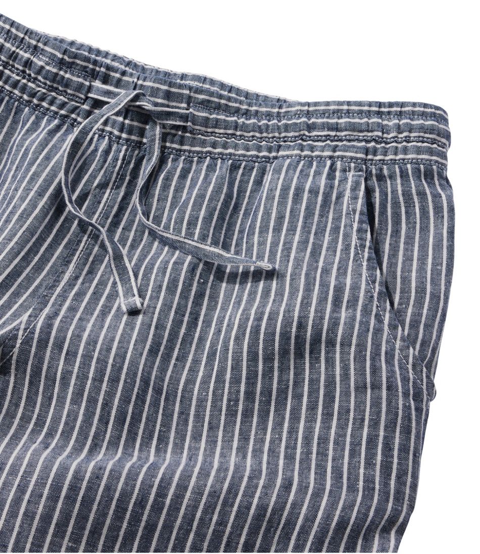 L.L.Bean Discount | Women's Premium Washable Linen Pull-On Pants, Stripe
