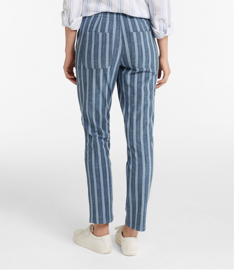 L.L.Bean On Sale | Women's Lakewashed Pull-On Chinos, Mid-Rise Tapered-Leg Chambray Ankle Pants