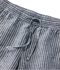 L.L.Bean For Sale | Women's Premium Linen Pull-On Ankle Pants, Mid-Rise Tapered-Leg Stripe