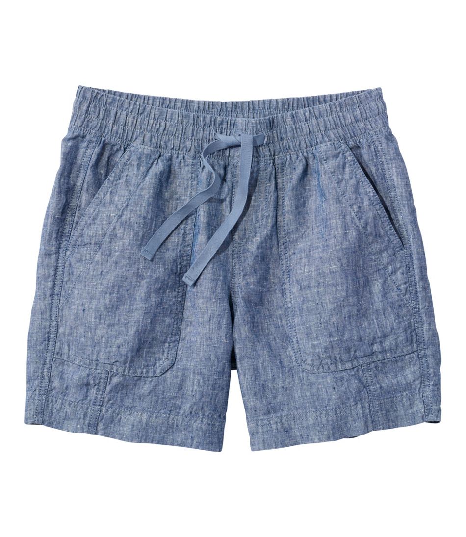 L.L.Bean Online | Women's Premium Washable Linen Shorts, Mid-Rise 6"