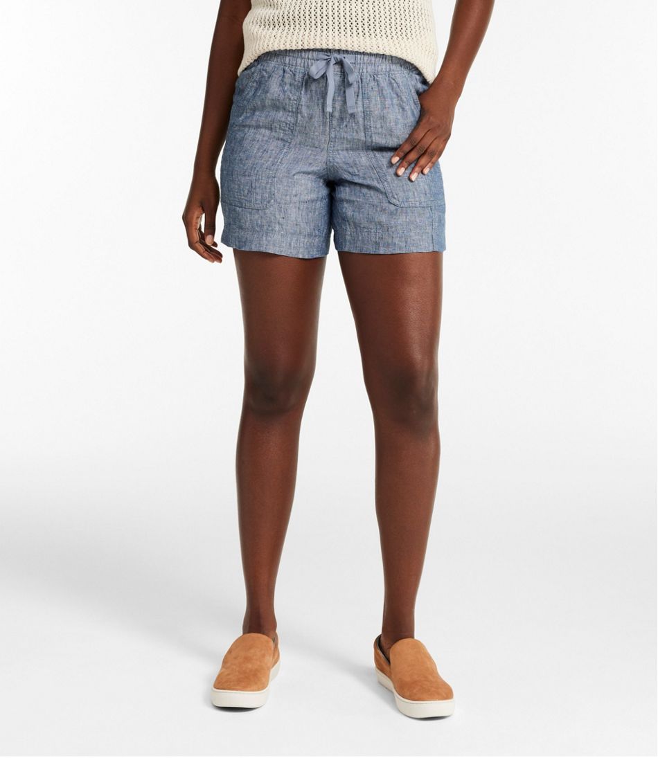 L.L.Bean Online | Women's Premium Washable Linen Shorts, Mid-Rise 6"