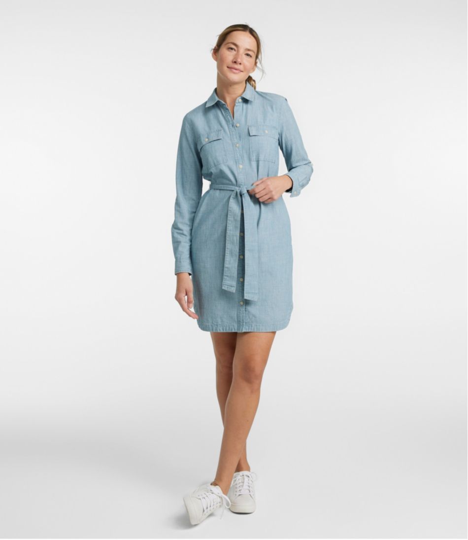 L.L.Bean Discount | Women's Signature Camp Shirt Dress, Button-Front