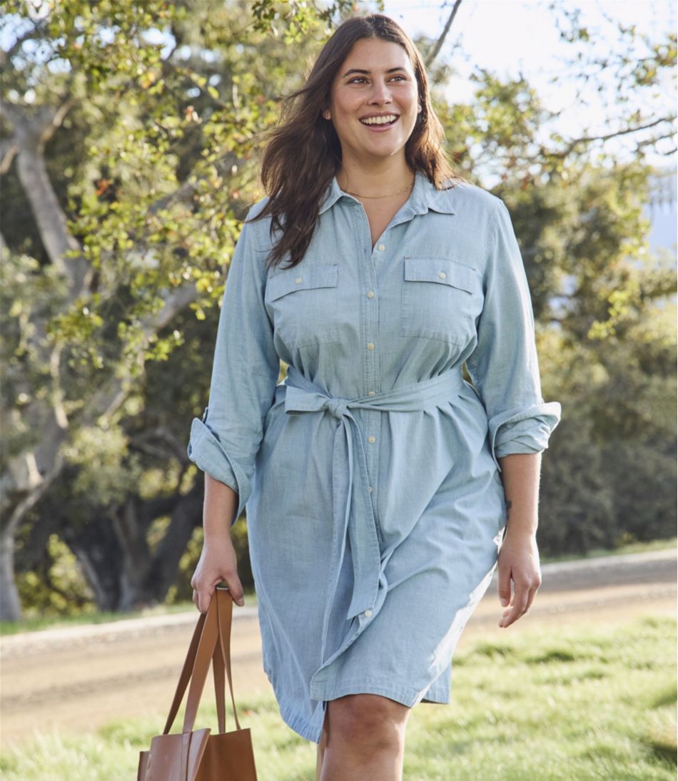 L.L.Bean Discount | Women's Signature Camp Shirt Dress, Button-Front