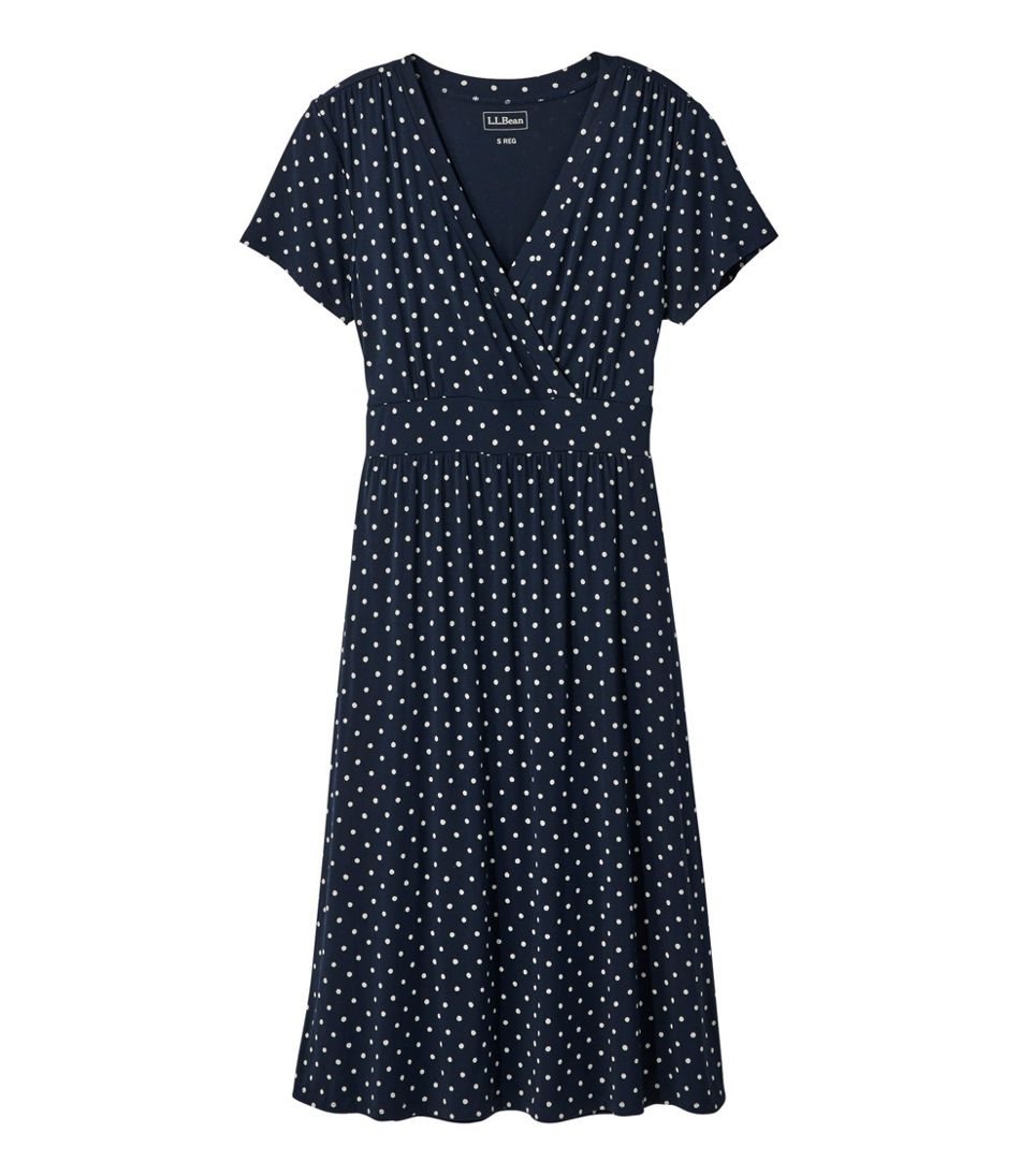 L.L.Bean On Sale | Women's Summer Knit Dress, Short-Sleeve Print