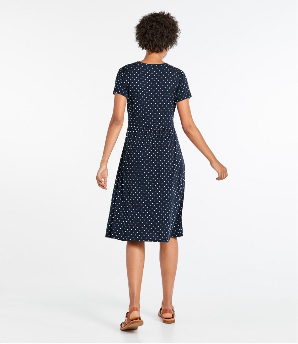 L.L.Bean On Sale | Women's Summer Knit Dress, Short-Sleeve Print