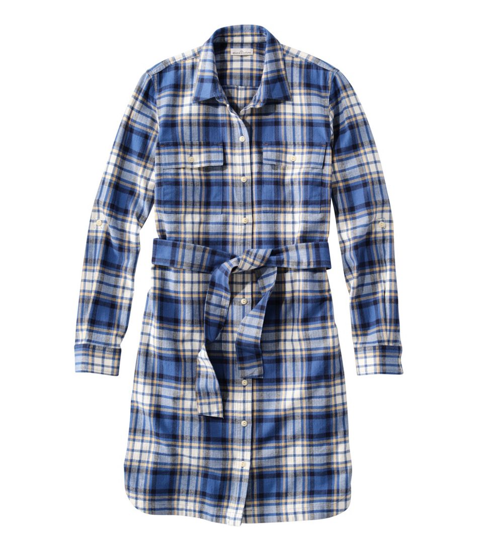L.L.Bean Discount | Women's Signature Camp Flannel Shirt Dress, Button-Front