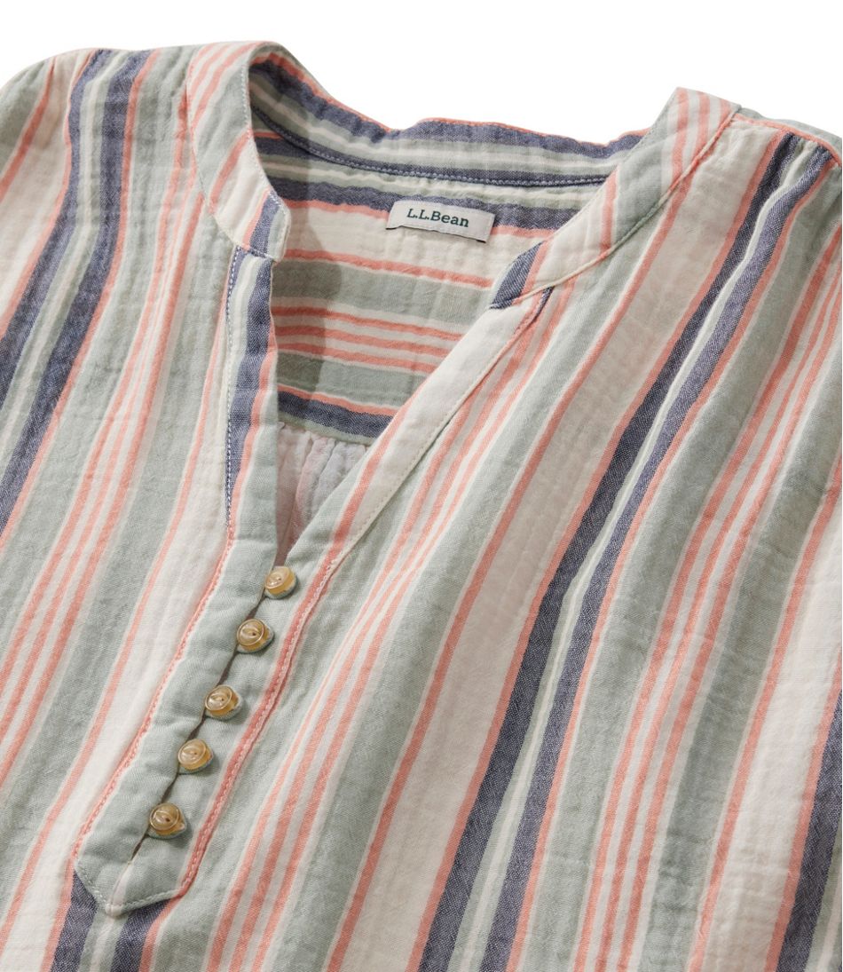 L.L.Bean Outlet | Women's Cloud Gauze Short-Sleeve Shift Dress, Stripe