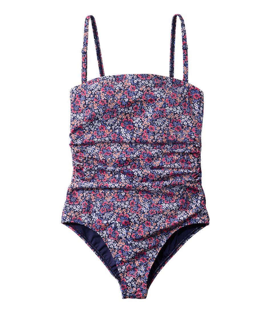 L.L.Bean Discount | Women's Coastal Essentials Swimwear, Bandeau Tanksuit Print