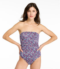 L.L.Bean Discount | Women's Coastal Essentials Swimwear, Bandeau Tanksuit Print