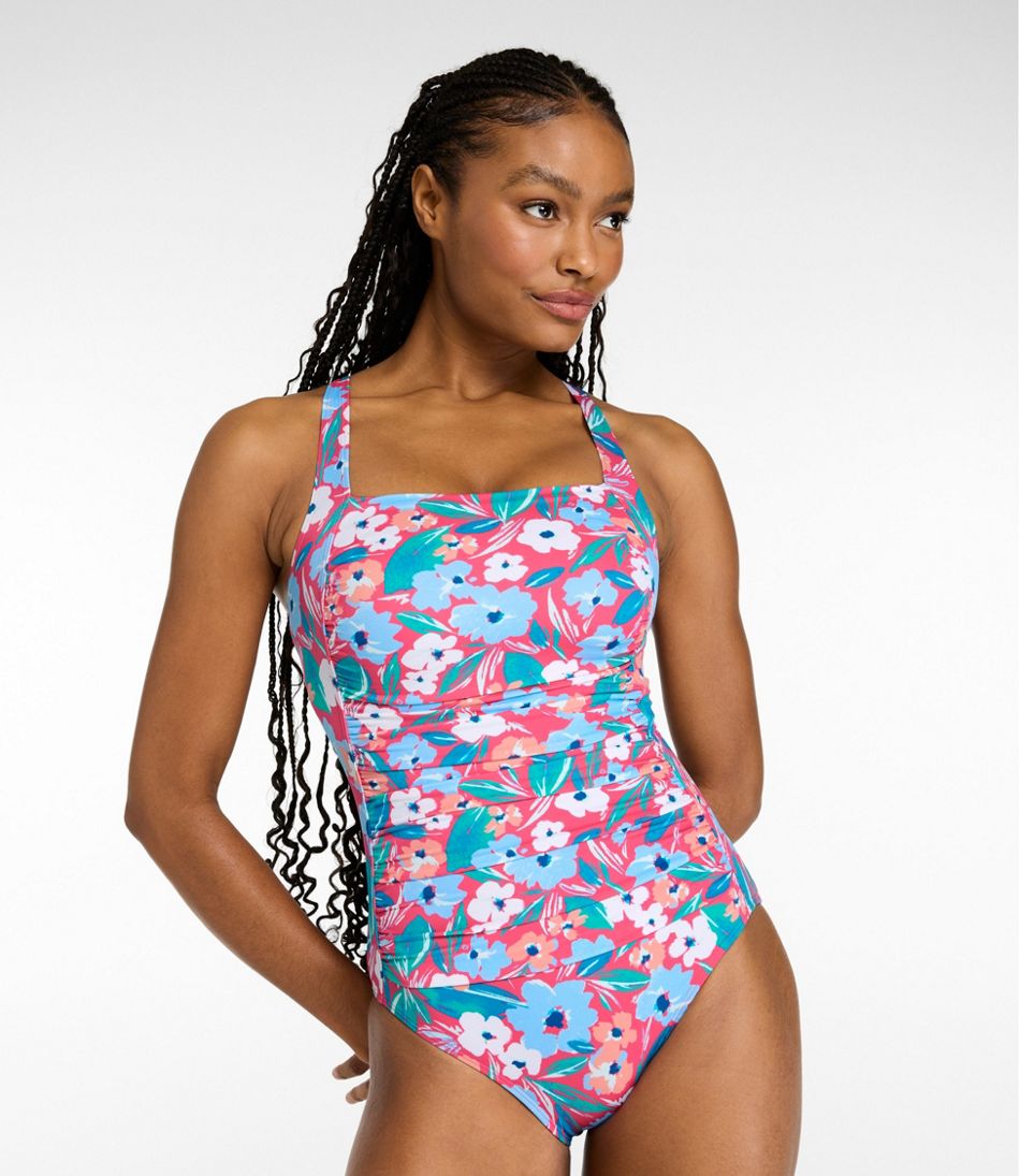L.L.Bean US | Women's BeanSport Swimwear, Squareneck Tanksuit Print